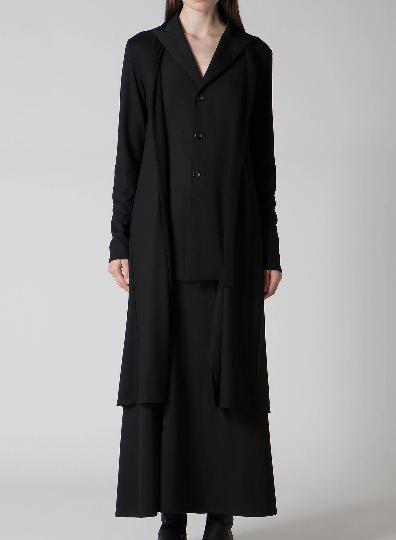 WASHABLE WOOL FABRIC COMBI LONG JACKET Preserve