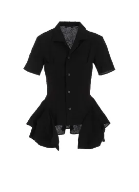 On-The-Go Style WASHER TYPEWRITER HEM FRILL BLOUSE