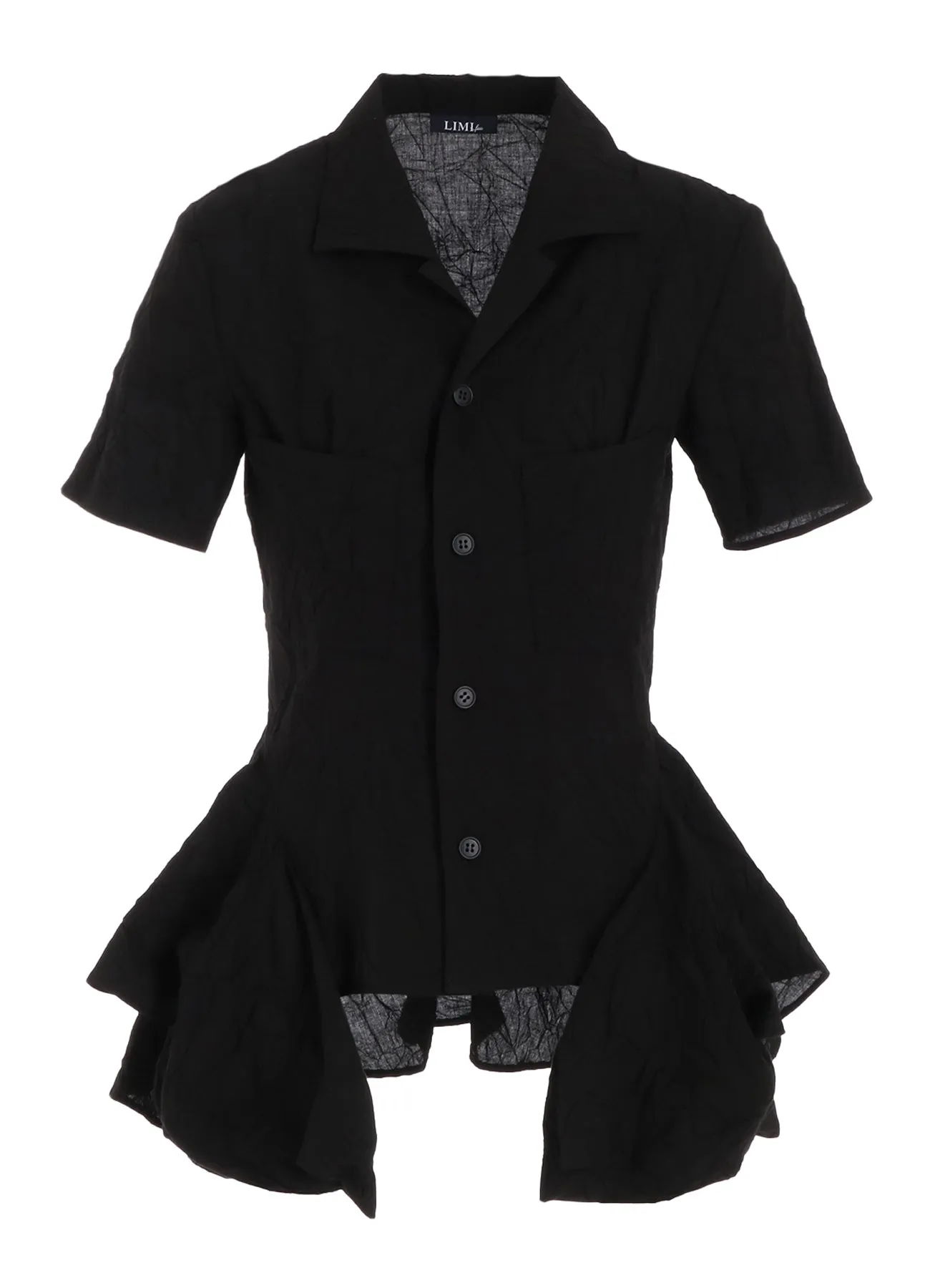 Versatile Layering Sustainable Material WASHER TYPEWRITER HEM FRILL BLOUSE