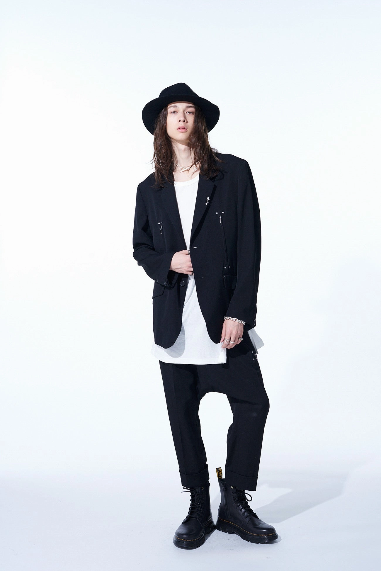 WASHER FINISHED WOOL GABARDINE STUDS JACKET restaurant