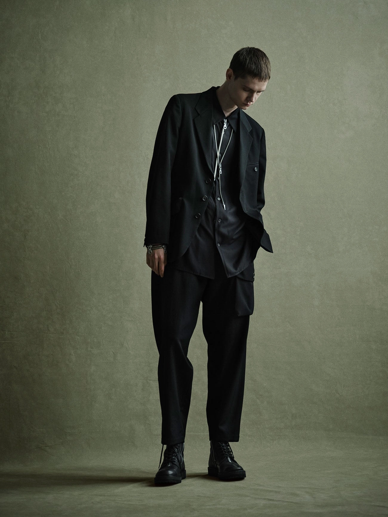 WASHER WOOL GABARDINE BIG POCKETS JACKET Wedding club