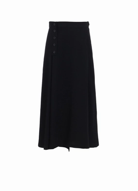 WASHER WOOL GABARDINE BUTTONED SKIRT Midi-Length Night Out