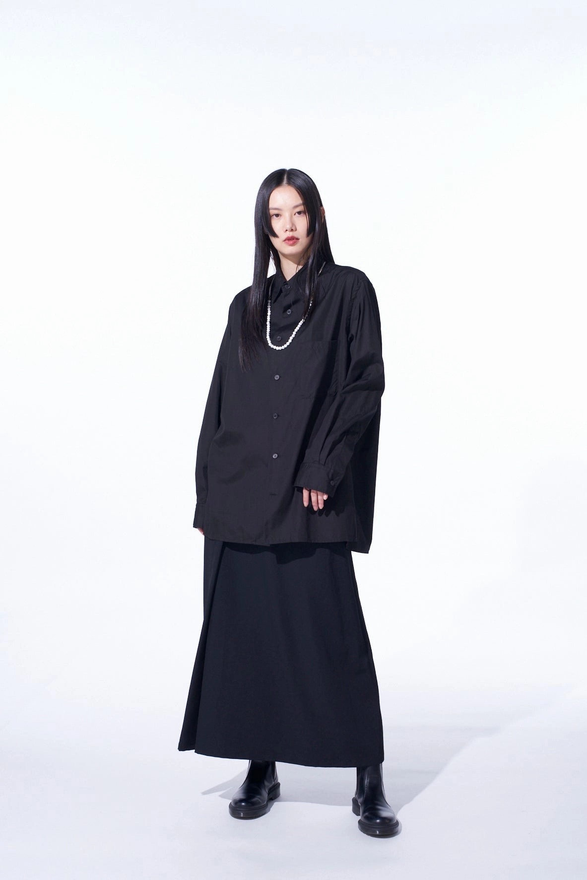 WASHER WOOL GABARDINE BUTTONED SKIRT Pastel Sky