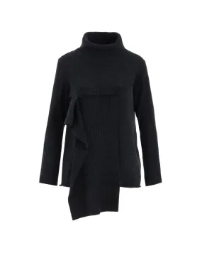 Subtle Elegance Interlock Knit Structure 12G2P PLAIN RIB FRONT D CLOTH TURTLE NECK PO
