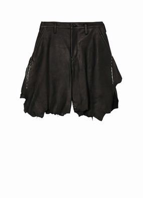 Sweat Resistant WATER BASED DYE LAMB SKIN CUT OFF SHORT PANTS B