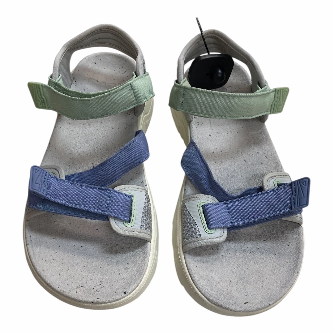 Black Chic Sandals Flats By Teva In Multi, Size:10