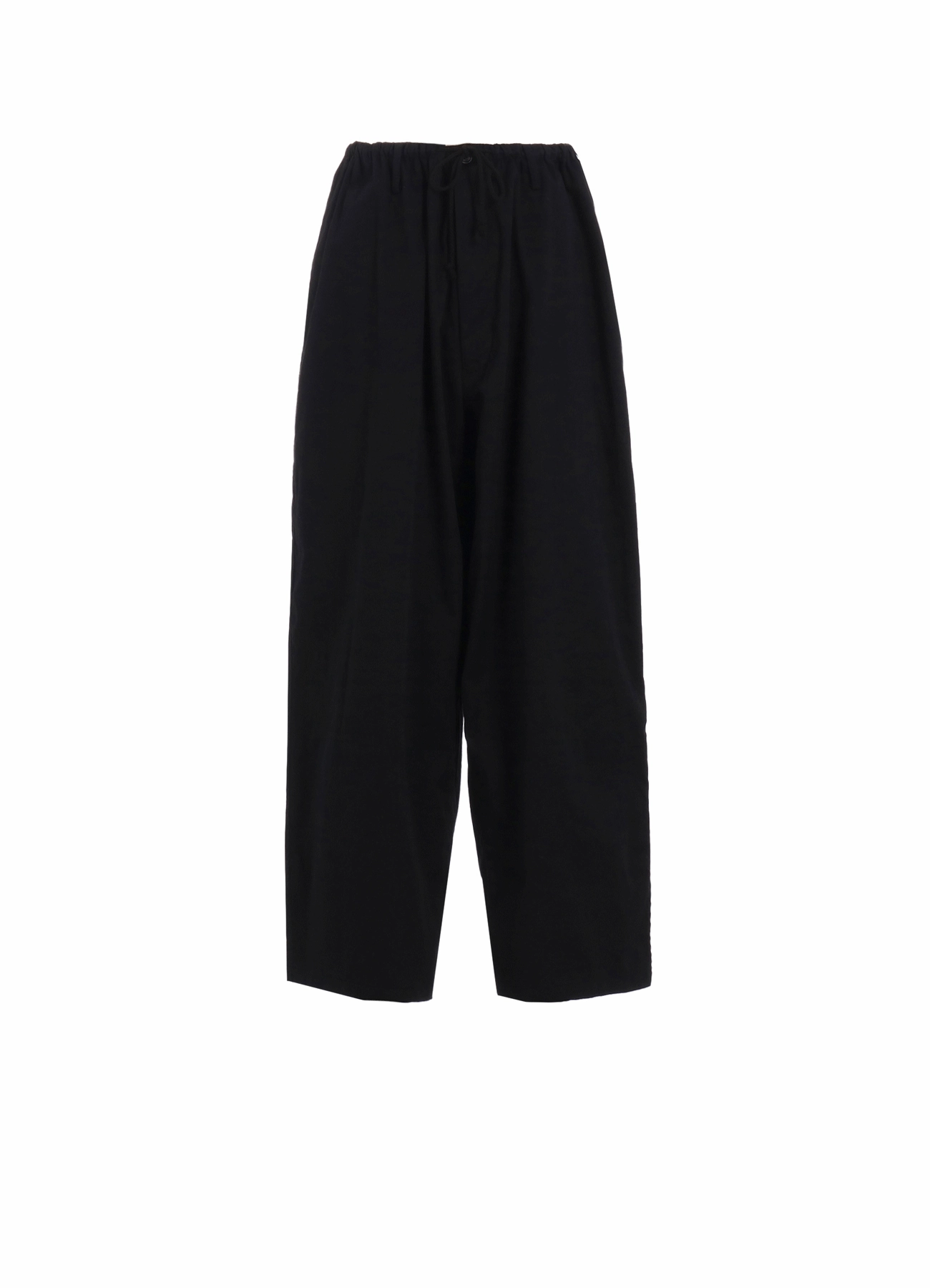 Elastic waist Organic Cotton BAROQUE EMBROIDERY WAIST-STRING WIDE PANTS