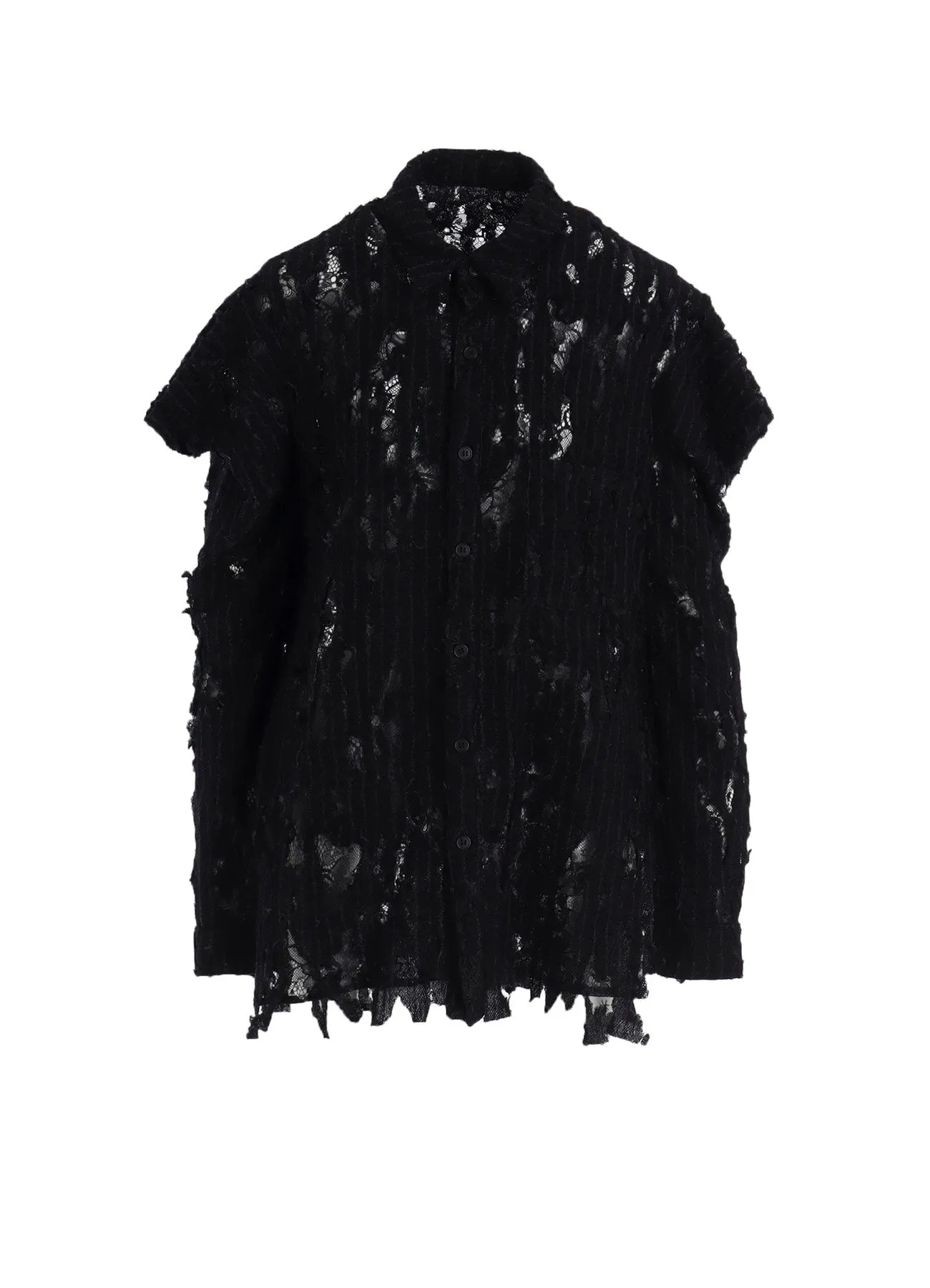 Current Style Odorless Binding Tape DAMEGED STRIPE SHOULDER PUFF SHIRT