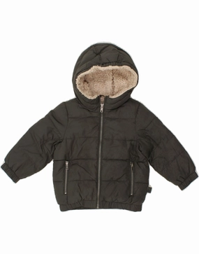 License Lockdown Hood Toggle BENETTON Baby Boys Hooded Padded Jacket 9-12 Months Black Polyester