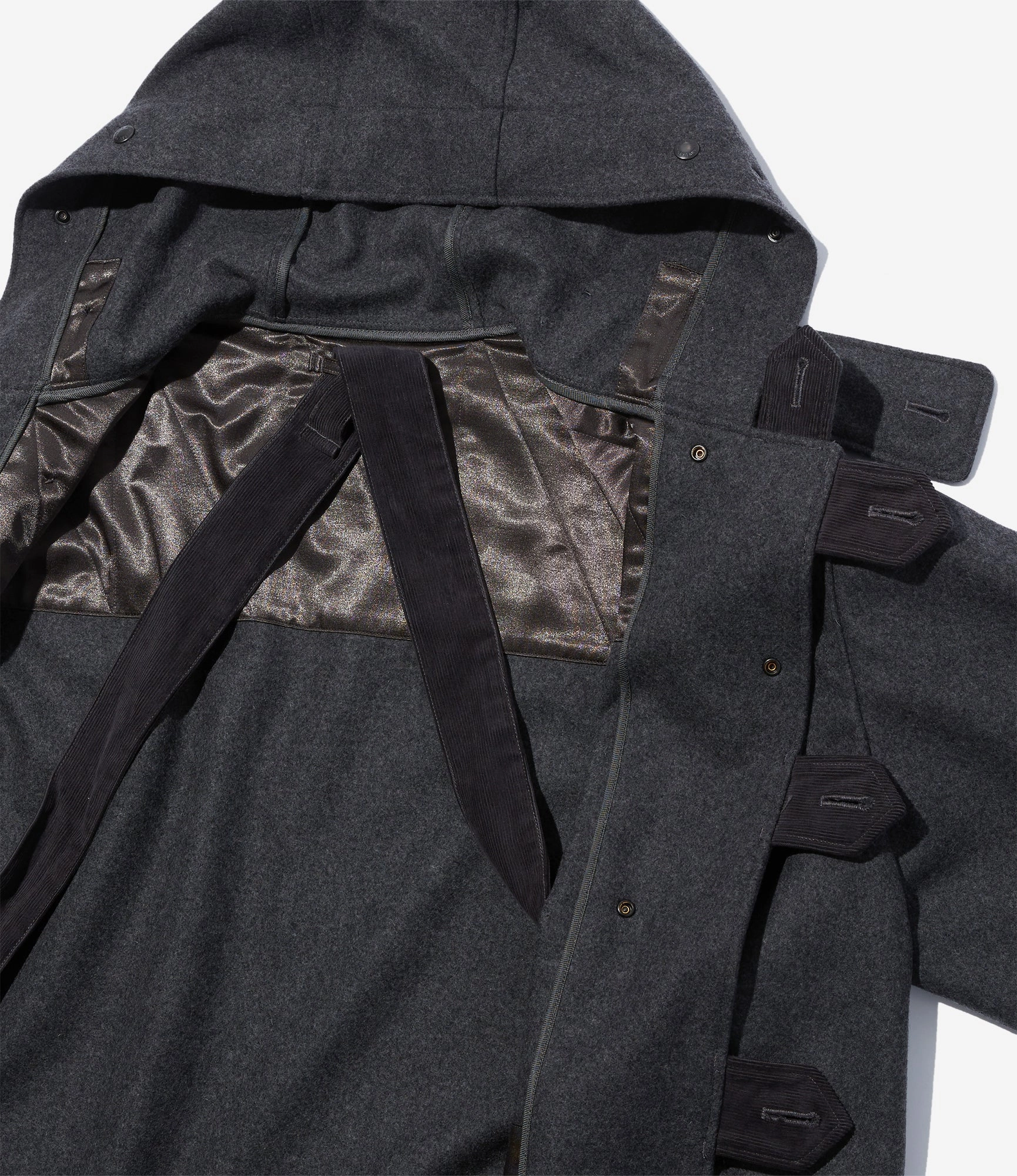 Neutral Street Style Duffle Coat ?C Grey 24oz Melton Wool