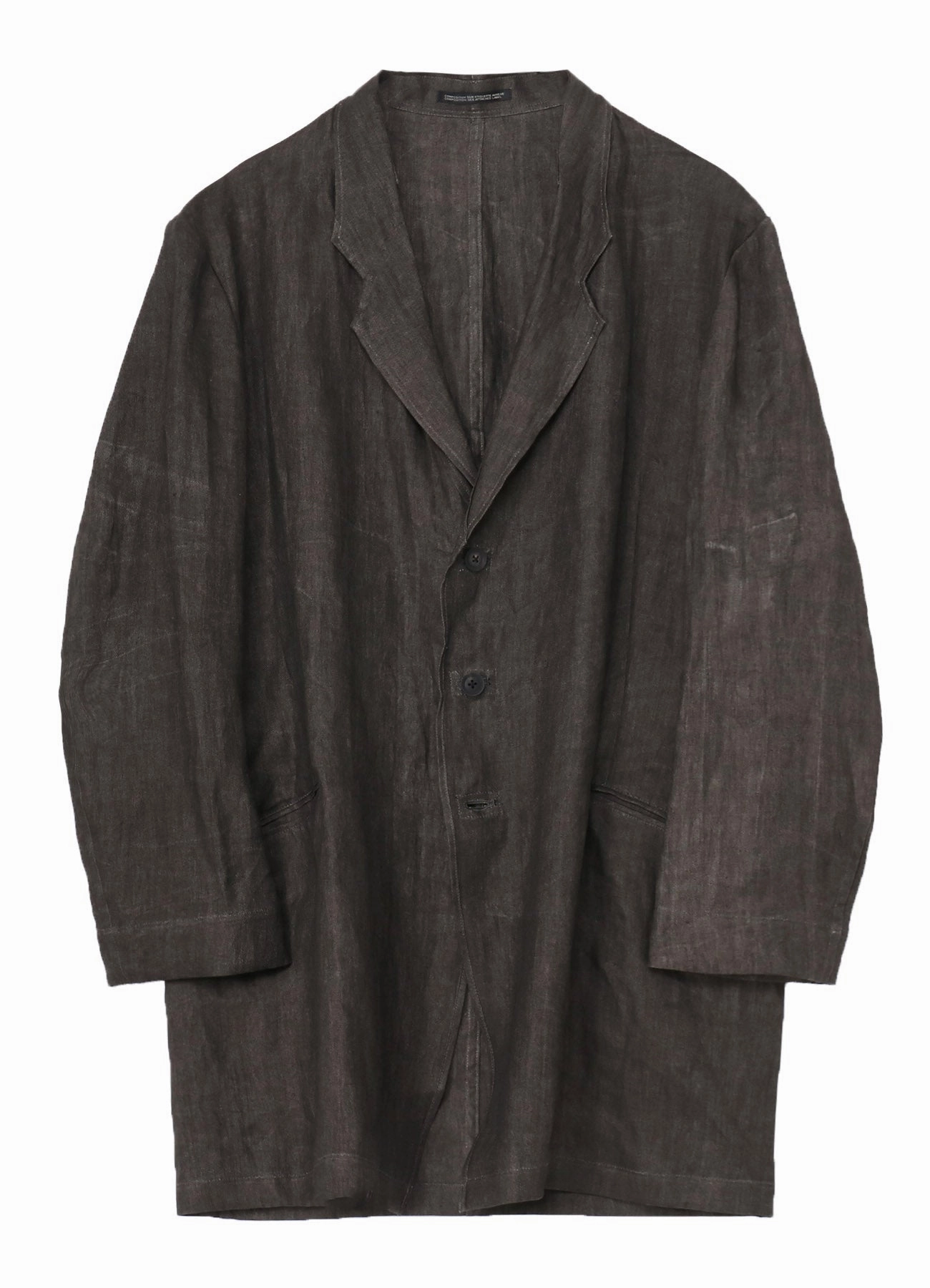 INK DYED TWILL SINGLE LAPEL SWITCHING JACKET Warm Interior