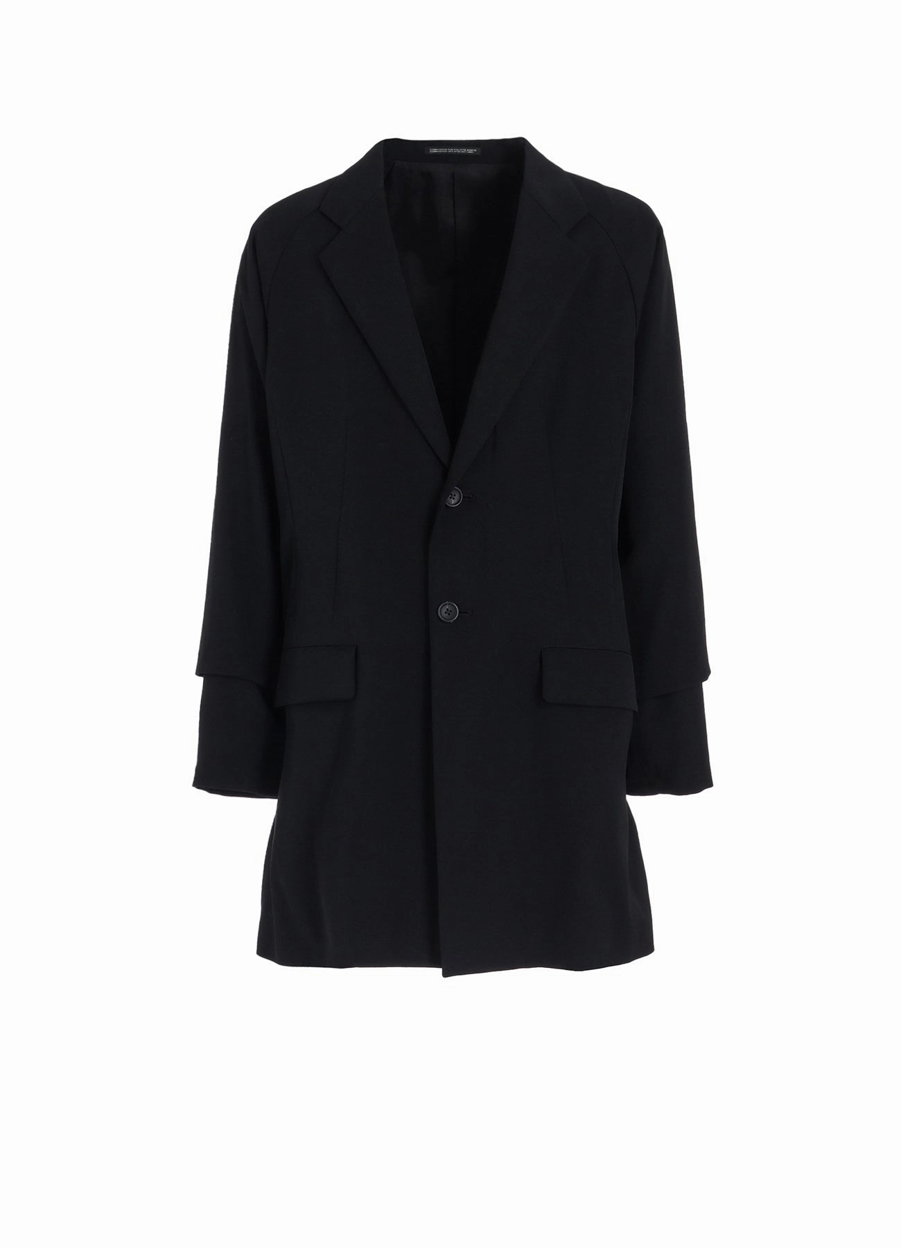 Ribbed Cuffs WOOL GABARDINE ROLLED UP HEM JACKET