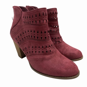 Festival Vibe Boots Ankle Heels By Diba In Red, Size: 10