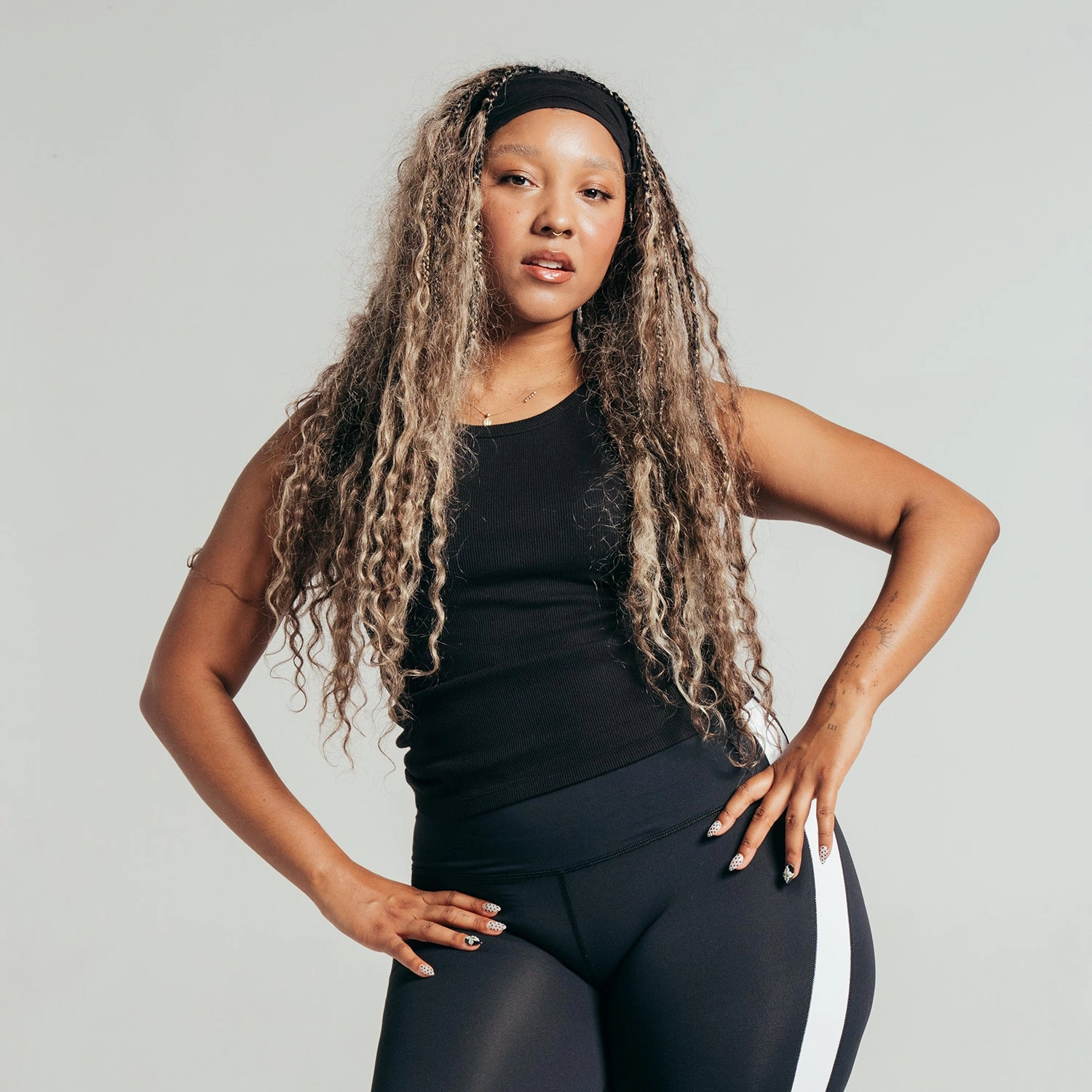 Power Ribbed Tank - Womens High-End Quality Layered Hem Detail