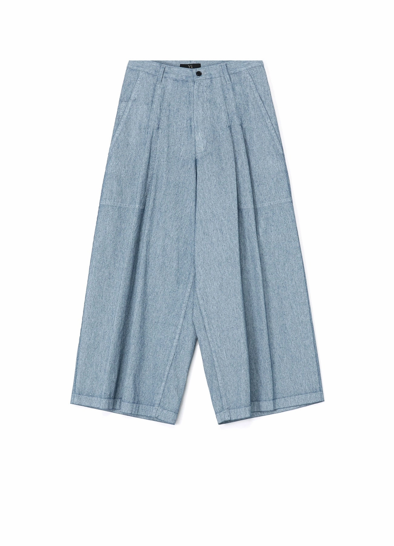 WHITE PIGMENT COATED DENIM PLEATED WIDE PANTS Day Hike Clean Finish