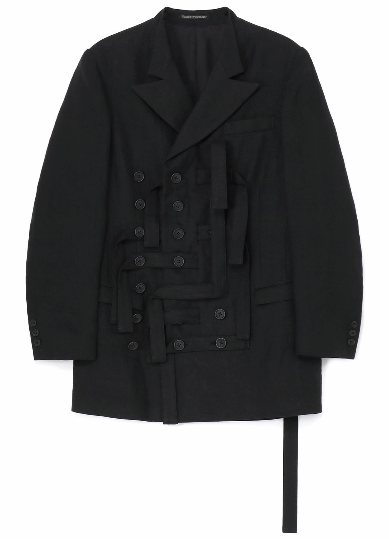 TWILL STAND COLLAR BELTED W JACKET Expandable Sleeve Cuffs