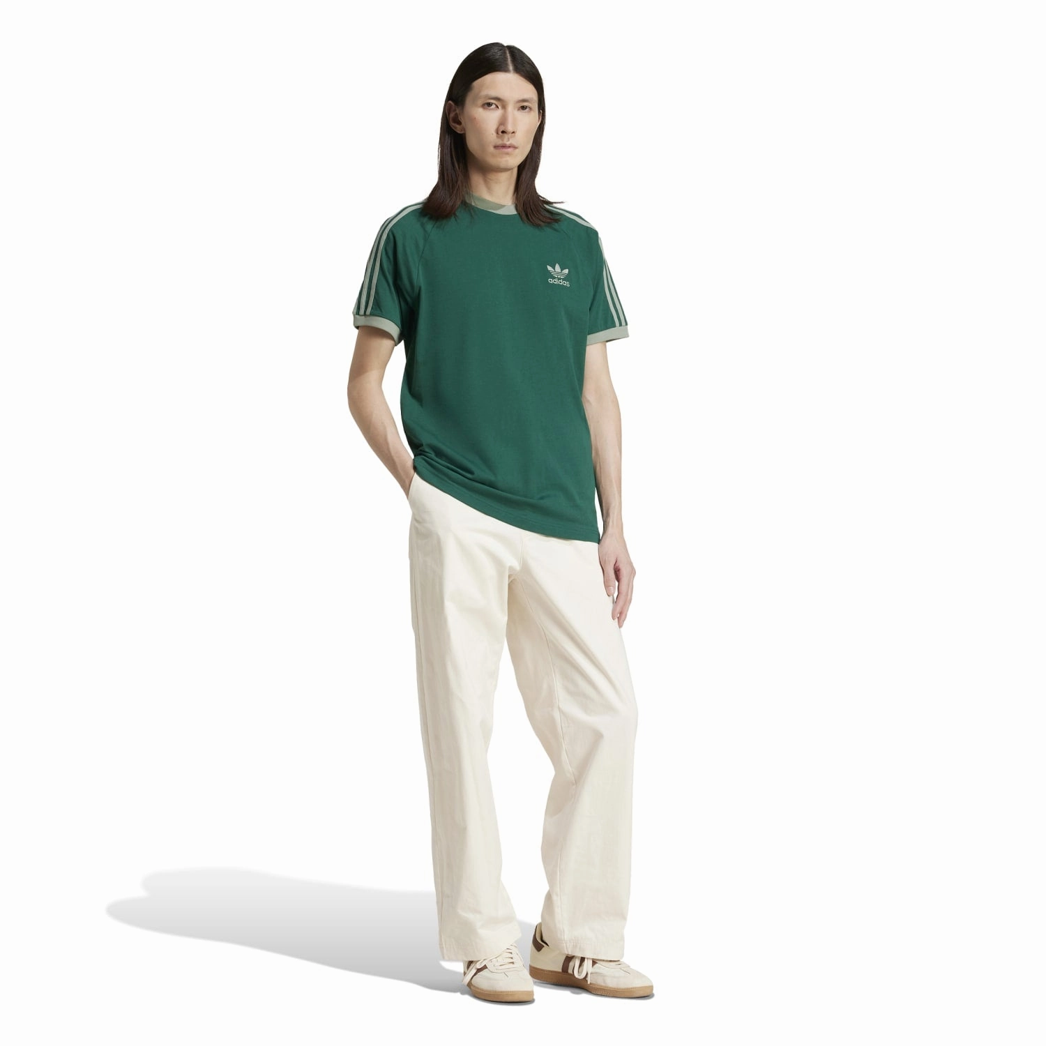 BreathableMaterial Soft And Comfortable 3-Stripe Tee - Mens