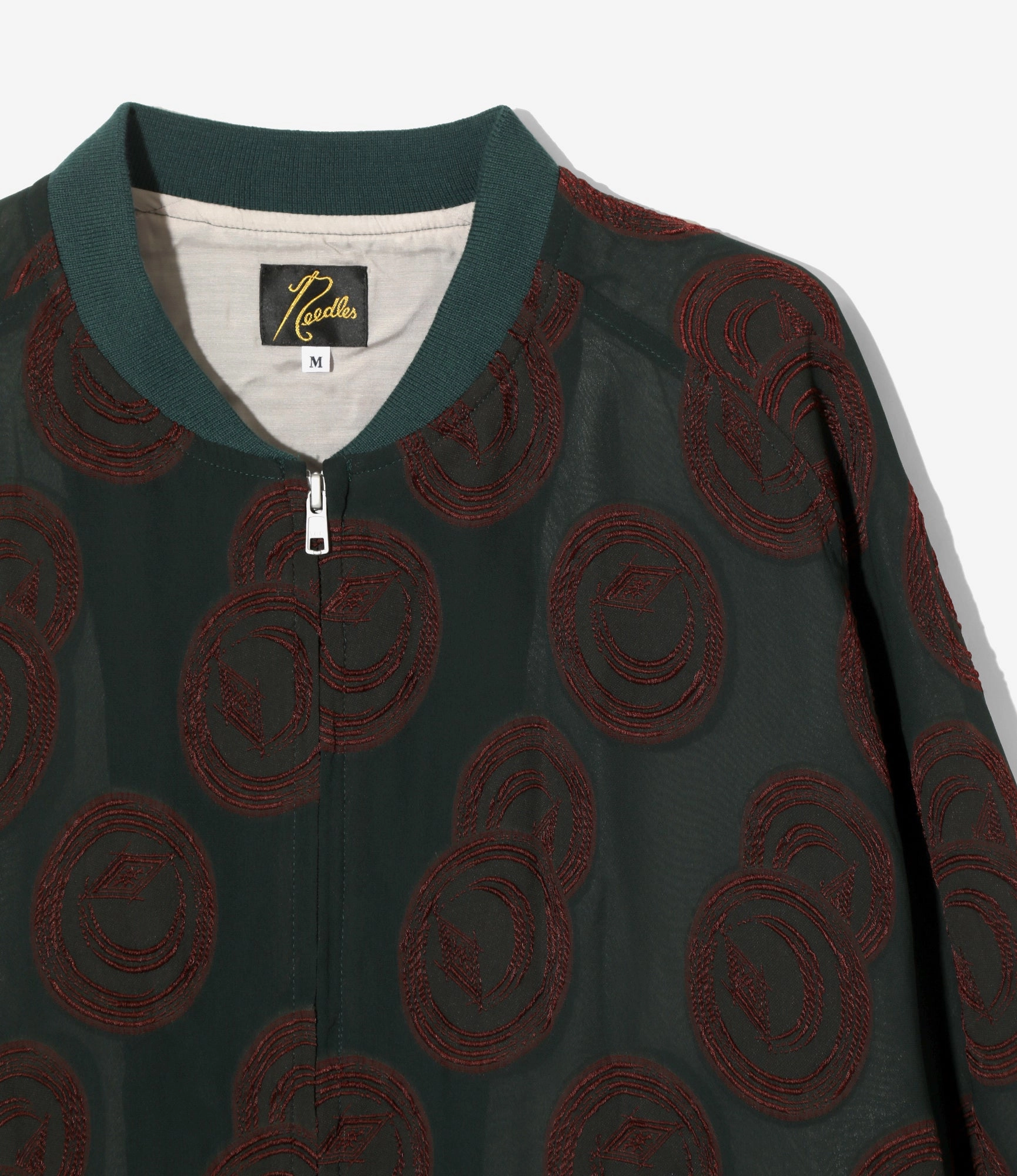 Enable BB Jacket ?C Green/Bordeaux Ring Cut Jacquard Rayon