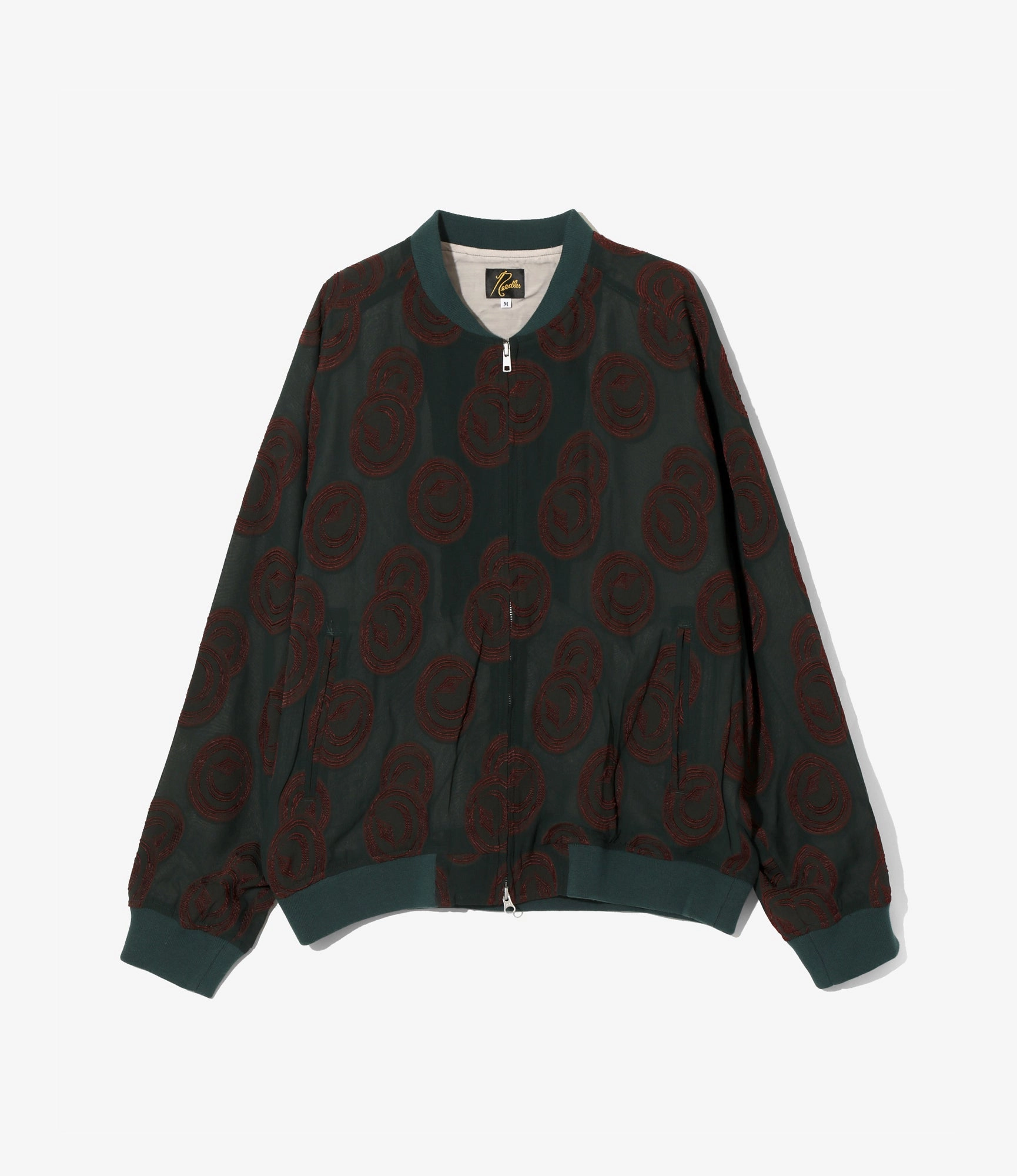 BB Jacket ?C Green/Bordeaux Ring Cut Jacquard Rayon Trust