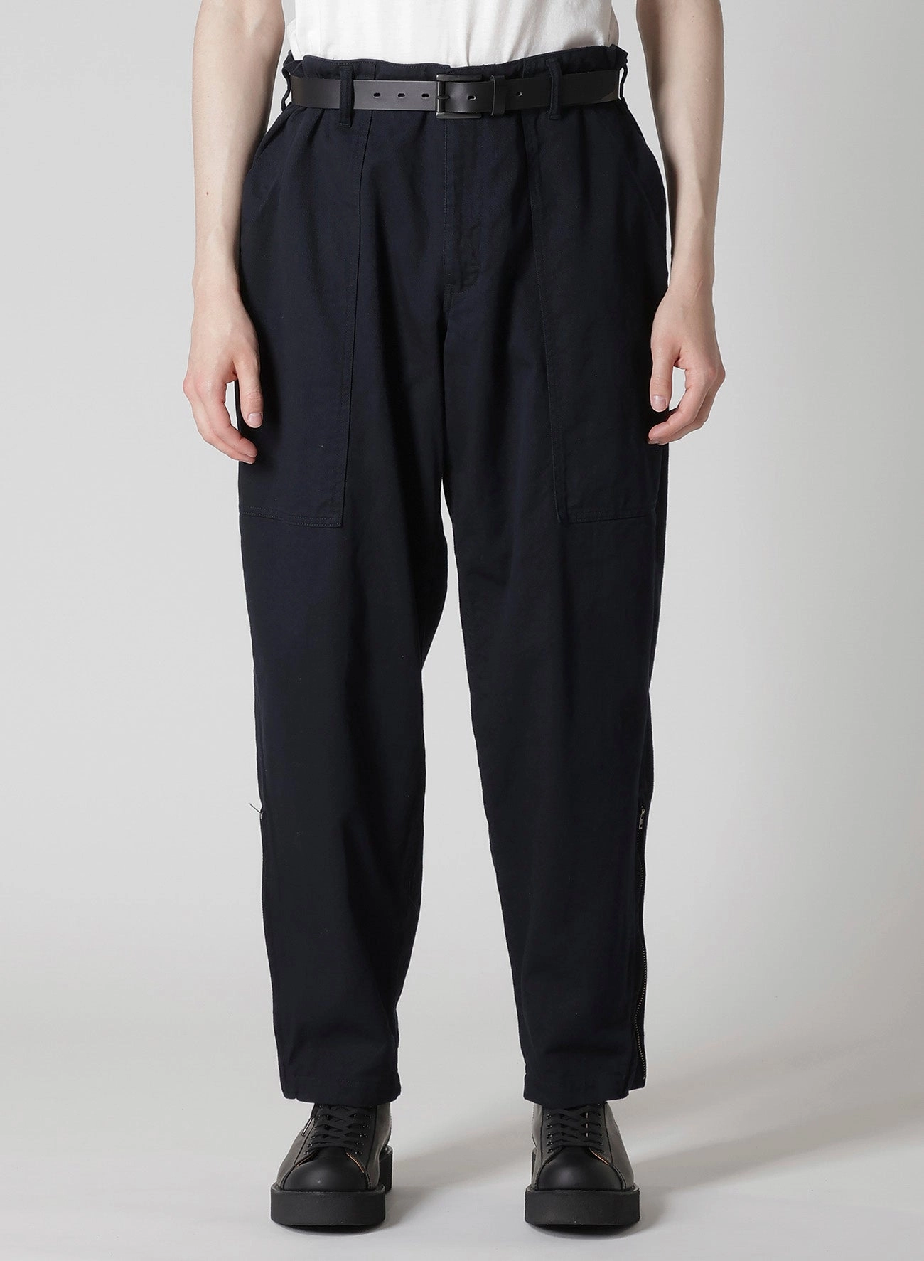Comfort Ready Flexible Comfort Wear BLACK SCANDAL KATSURAGI HEM ZIP PAINTER PANTS