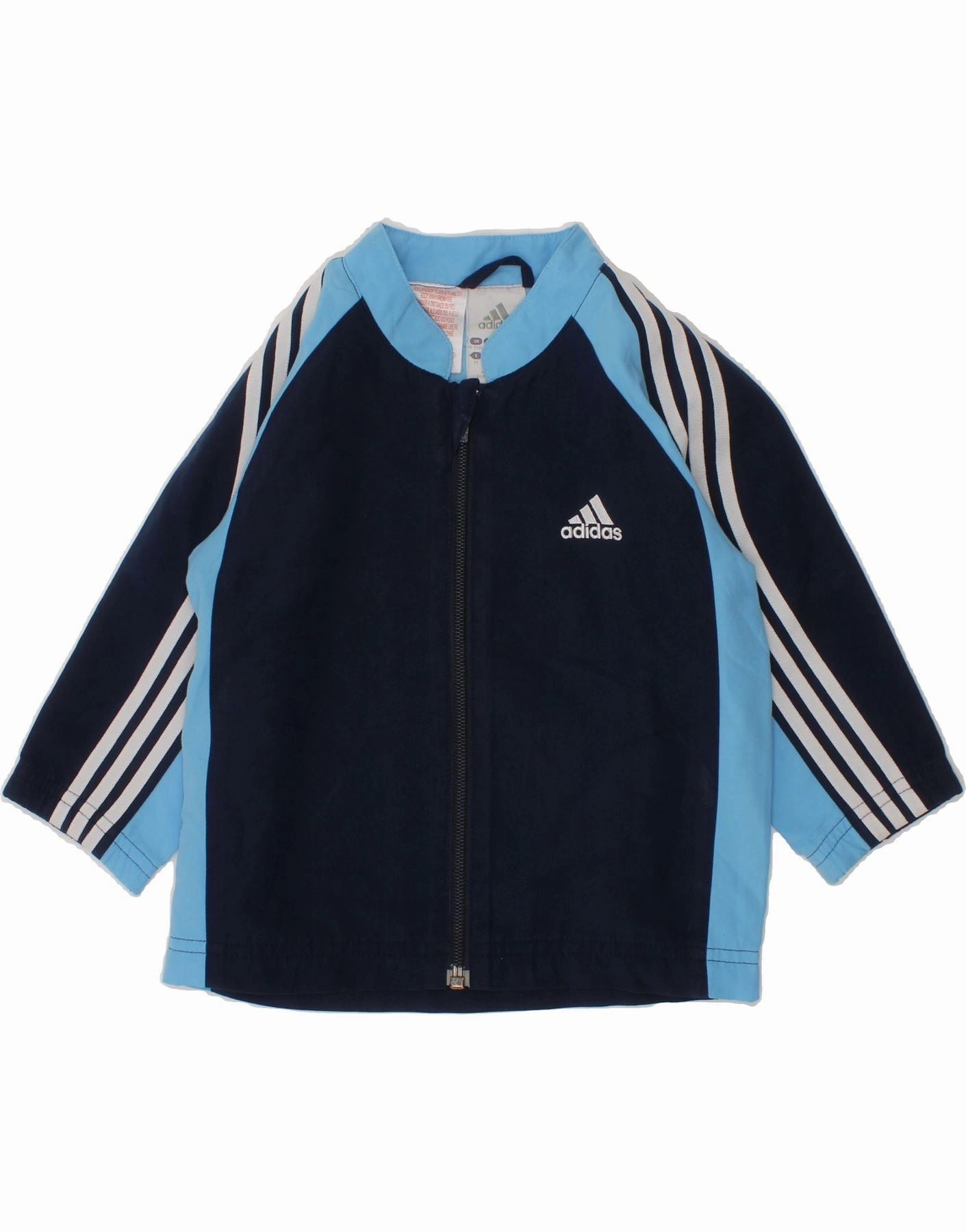 Breathable mesh ADIDAS Baby Boys Tracksuit Top Jacket 9-12 Months Navy Blue Colourblock