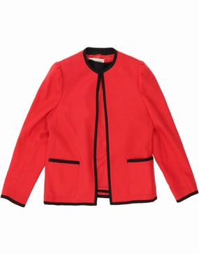 WINDSMOOR Womens Blazer Jacket UK 12 Medium Red Comfortable Fit Wear Refined Style