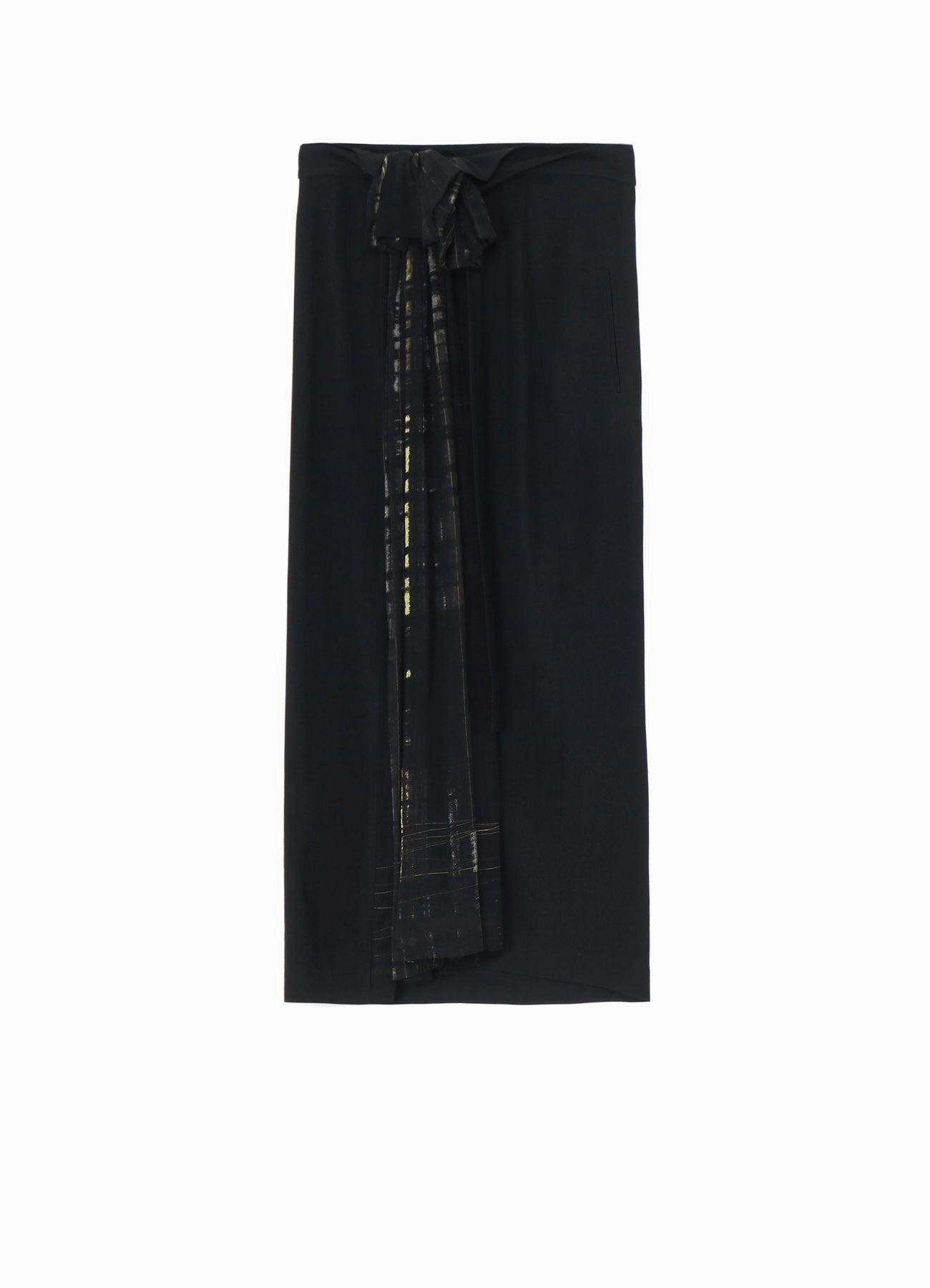 HAND PAINTED PLAID PRINT DOUBLE BELTED SKIRT Relax Fit