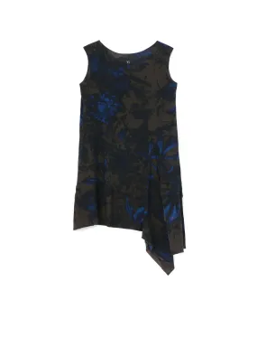 Custom Fit Pocket Detail WITHERING FLOWER FRONT SLIT LONG BLOUSE