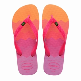 Women's Flip Flops Havaianas Brasil Fresh Pink Quick Slip Sandals Quick Foot Step