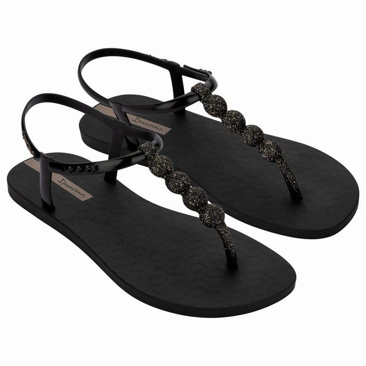 Women's Flip Flops Ipanema IP27299 BD942 Black Relaxed Beach Walk Quick Travel Fit