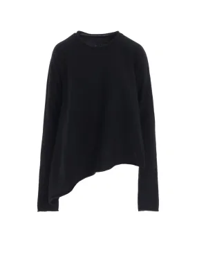 WOOL ASYMMETRIC CREW NECK PULLOVER Grab And Go