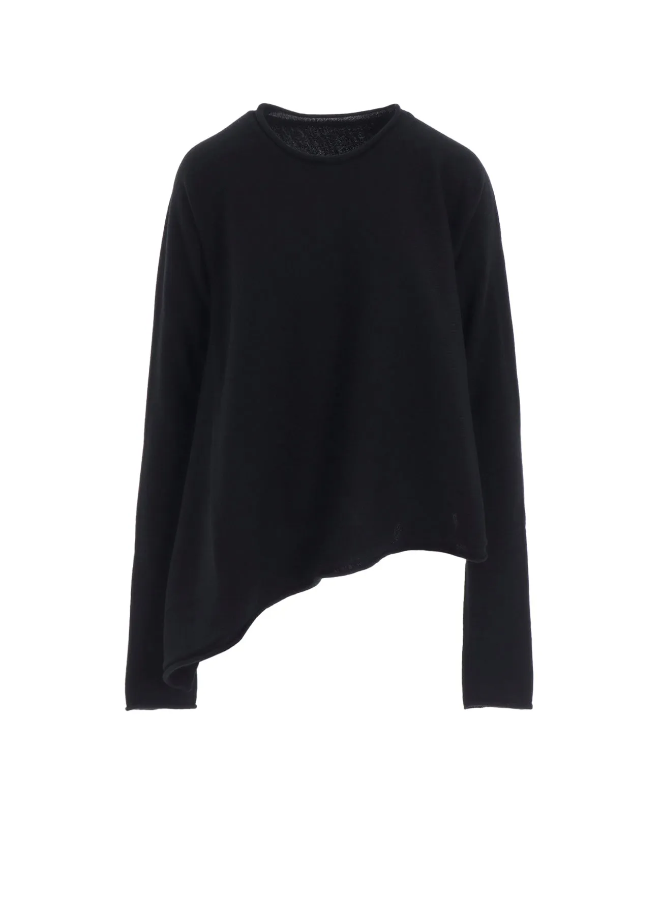 WOOL ASYMMETRIC CREW NECK PULLOVER Grab And Go