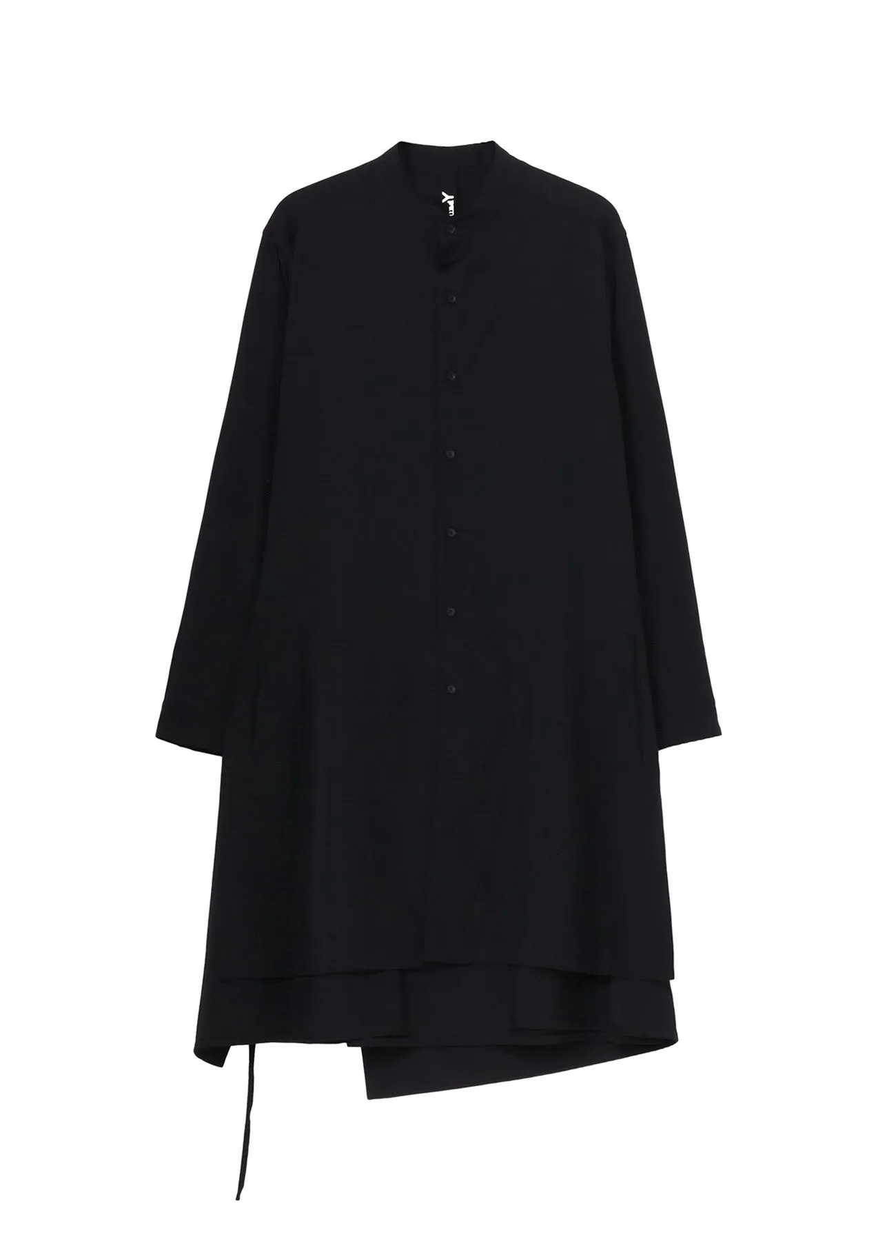 WOOL GABARDINE 3WAY LONG SHIRT Eye-Catching Pattern Layered Sleeve Cuffs