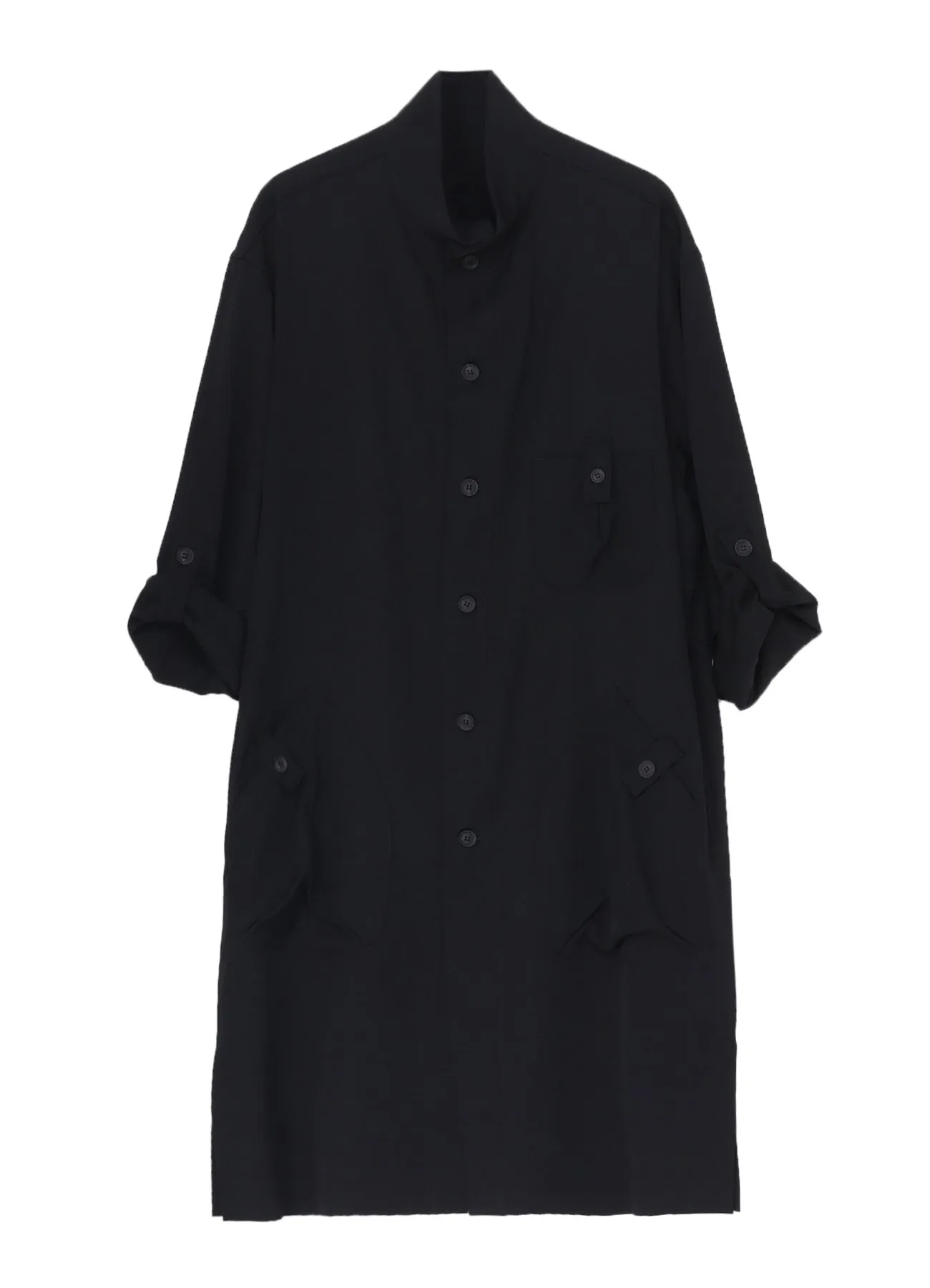 WOOL GABARDINE LONG SHIRT COAT Seamless Sides