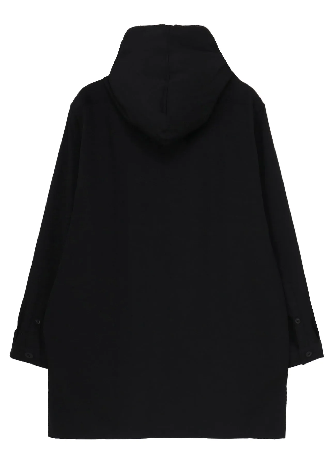 WOOL GABARDINE ZIPUP HOODED BLOUSE Exclusive Collection Anti Pilling Treatment