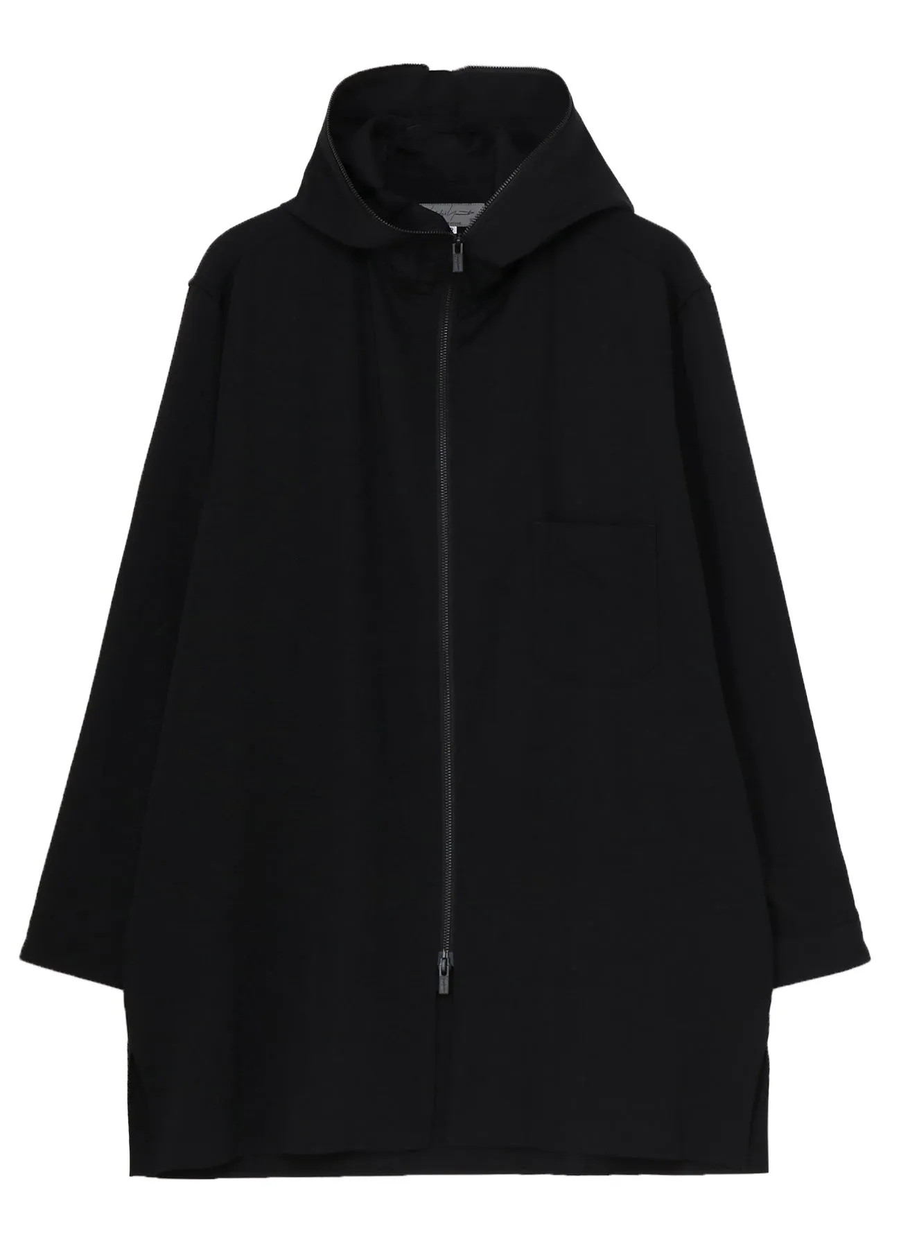 Streetwear Tall Option WOOL GABARDINE ZIPUP HOODED BLOUSE