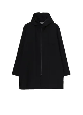 WOOL GABARDINE ZIPUP HOODED BLOUSE Timeless Piece