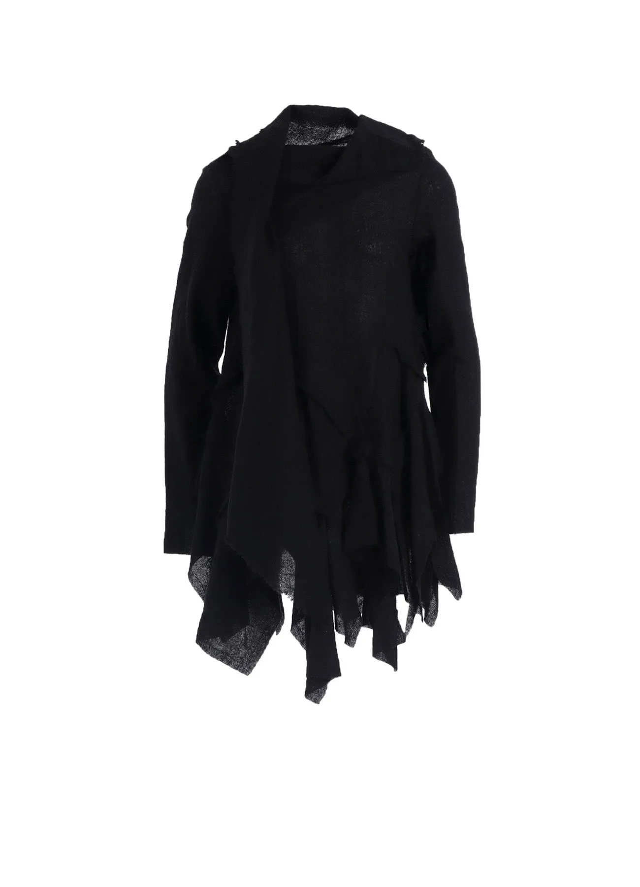 WOOL GAUZE FRILLED BLOUSE Layered Hemline Contemporary Design