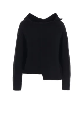 WOOL JERSEY ASYMMETRIC PULLOVER Hypoallergenic Fibers