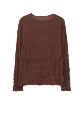 Neutral Colors WOOL WRINKLE ROUND NECK LONG SLEEVE T-SHIRT