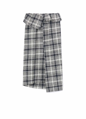 Lace Detail Minimalist Style WOOL/ACRYLIC ASYMMETRIC TUBE SKIRT