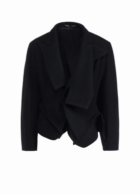 Travel-Ready Gear Functional WOOL BLANKET BOX HEM PEAKED JACKET