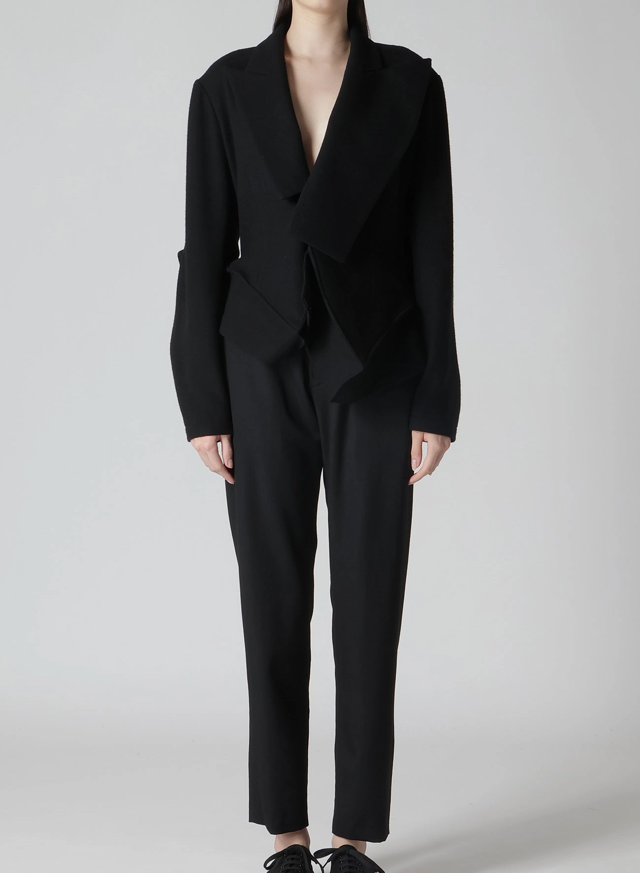 WOOL BLANKET BOX HEM PEAKED JACKET Universal Backpack Compatibility