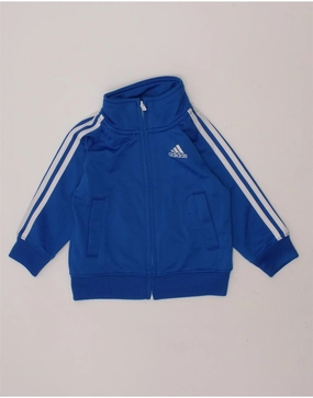 ADIDAS Baby Boys Graphic Tracksuit Top Jacket 9-12 Months Blue Polyester Money