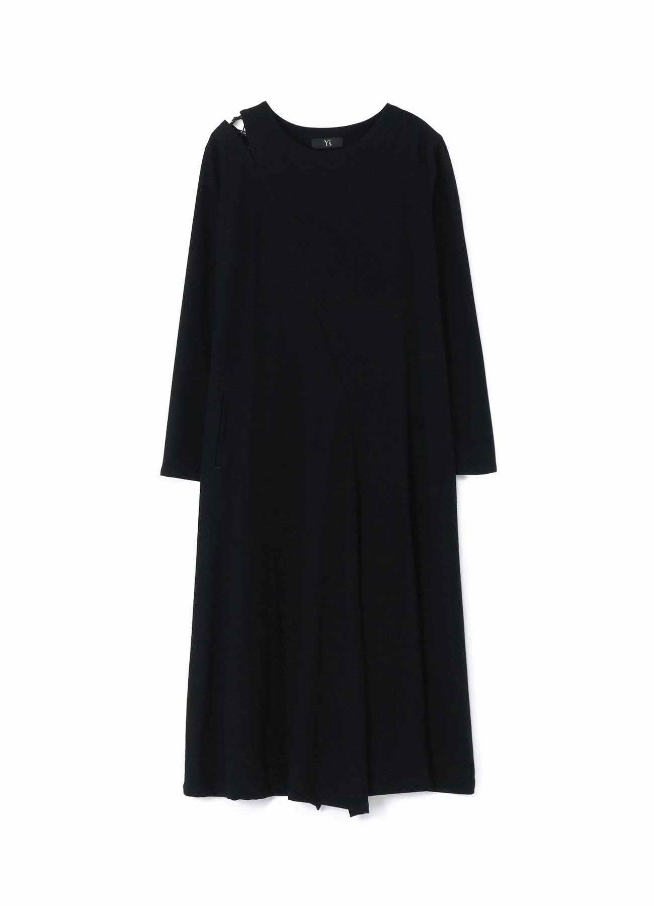 Soft Tone WOOL FLANNEL LACE-UP SHOULDER DETAIL DRESS