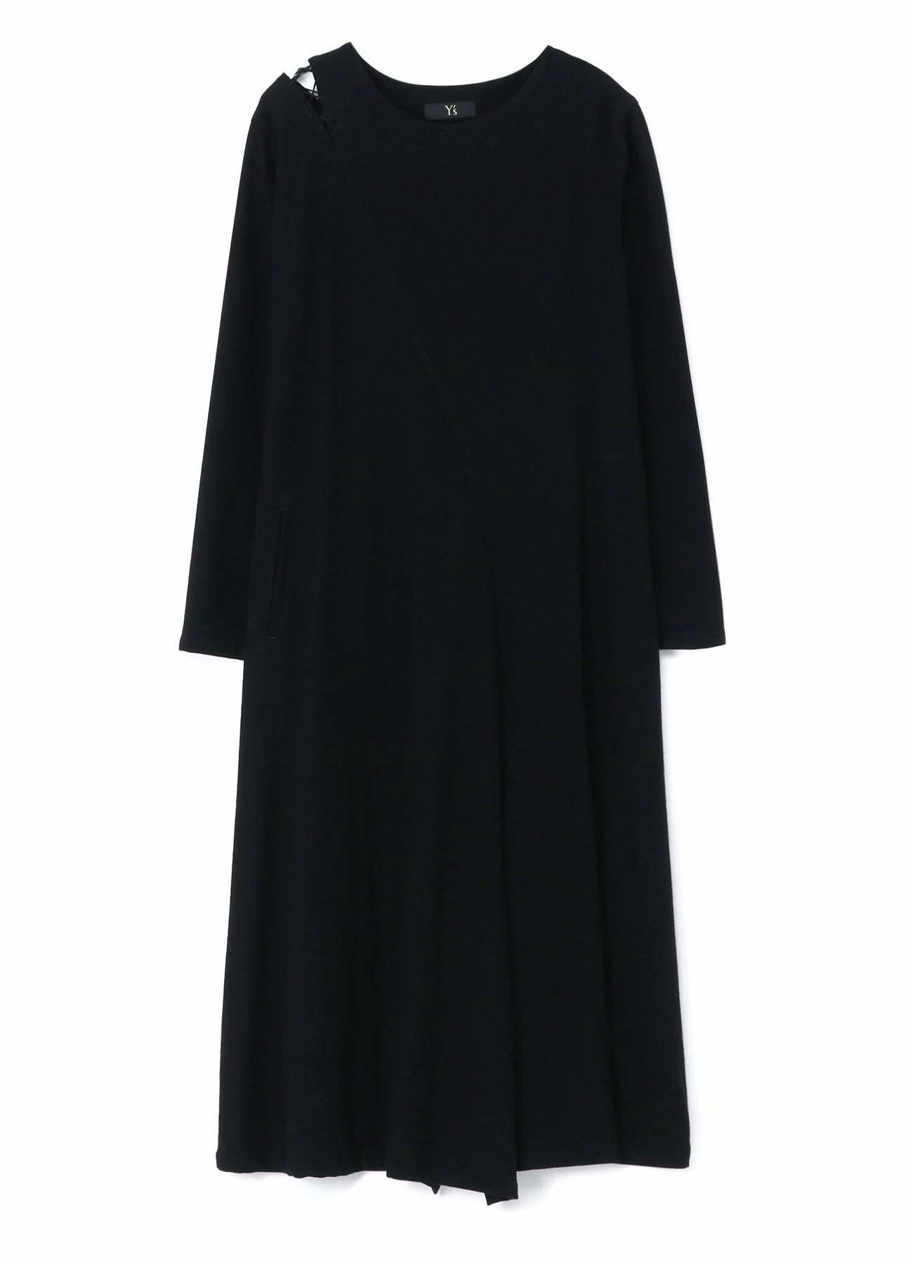 Velvet-Touch Dry-Clean-Only WOOL FLANNEL LACE-UP SHOULDER DETAIL DRESS