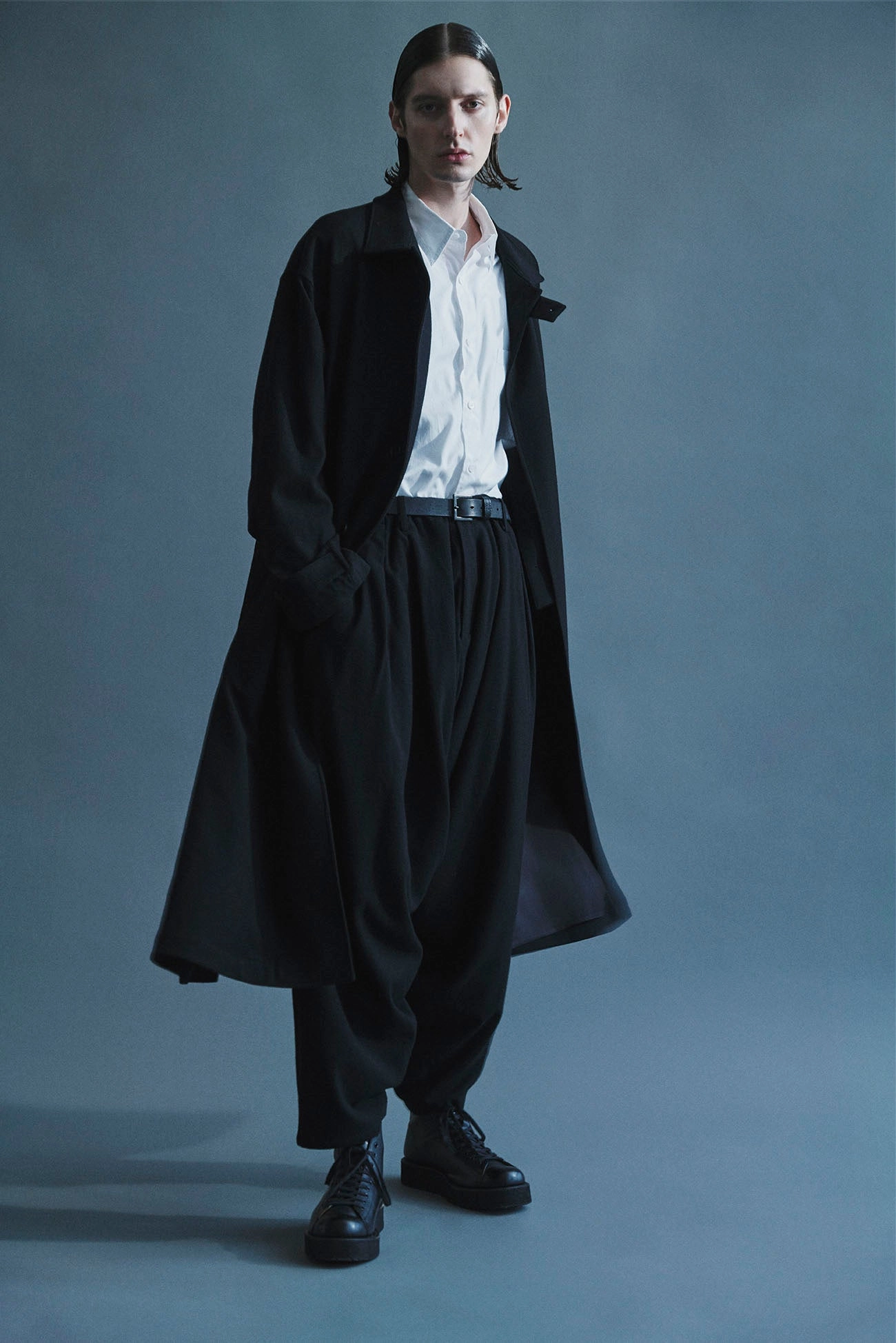 Waterproof Material All Weather Piece WOOL FLANNEL STAND-UP COLLAR RAIN COAT