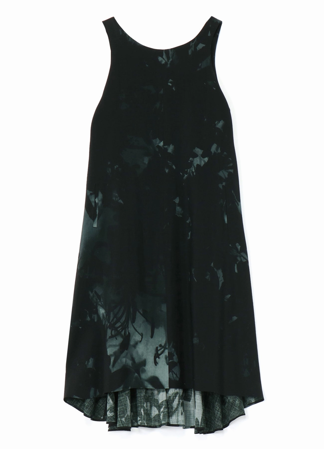 WOOL FLOWER SHADOW PRINT DRESS Mixed Fabric