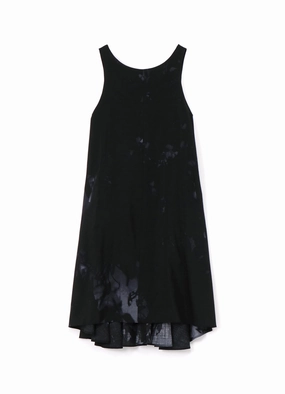 WOOL FLOWER SHADOW PRINT DRESS Gloss Finish Movement Ready