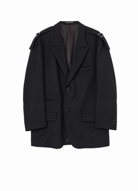 WOOL GABARDINE 2BS JACKET WITH SHOULDER ADJUSTER Announce